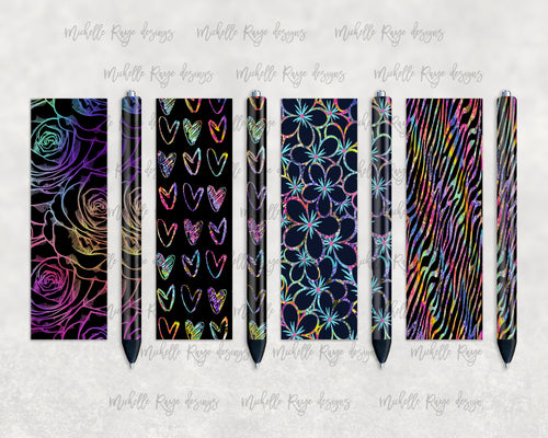Black and Rainbow Pen Set