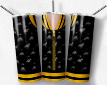 Load image into Gallery viewer, Girls Varsity Jacket Black and Yellow Gold