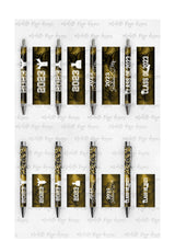 Load image into Gallery viewer, 2023 Graduation Black and Gold Pen Wraps Set 3