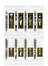 Load image into Gallery viewer, 2023 Graduation Black and Gold Pen Wraps Set 5