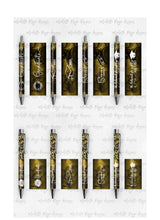 Load image into Gallery viewer, 2023 Graduation Black and Gold Pen Wraps Set 1
