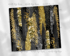 Black and Gold Brush Strokes