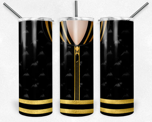 Girls Varsity Jacket Black and Yellow Gold