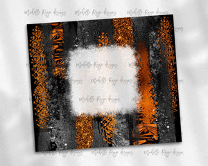 Black and Orange Brush Strokes with Bleach Spot
