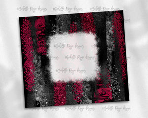 Black and Crimson Red Brush Strokes with Bleach Spot