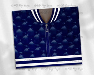 Girls Varsity Jacket Navy and White African American