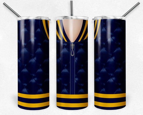 Girls Varsity Jacket Navy and Yellow Gold