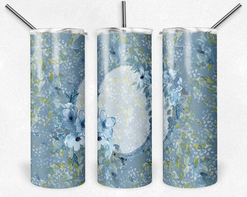 Blue and White Floral Blank