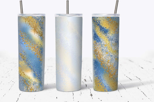 Blue and Yellow Glitter Milky Way with Blank