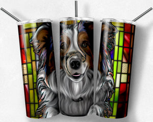 Border Collie Stained Glass