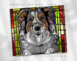 Border Collie Stained Glass