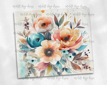 Load image into Gallery viewer, Boho Watercolor oil Teal coral floral