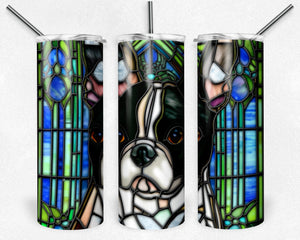Boston Terrier Dog Stained Glass