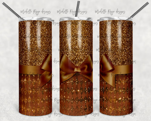 Fall Orange Glitter Harlequin with Orange Bow