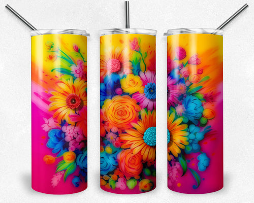 Abstract Style Bright Flowers Design