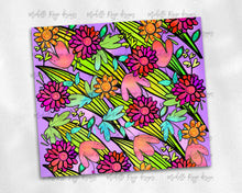 Load image into Gallery viewer, Bright Purple Doodle Flowers