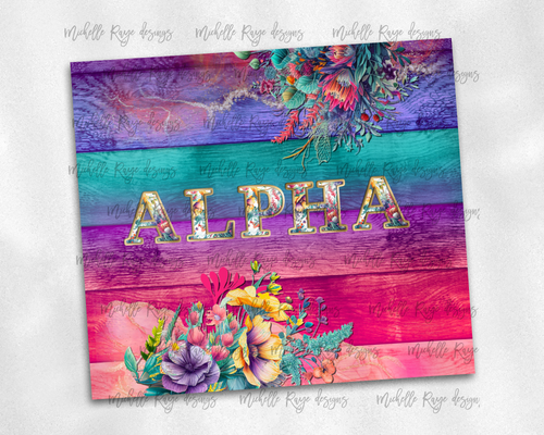 Bright Rainbow Flowers PNG Alphabet