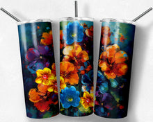 Load image into Gallery viewer, Watercolor Floral Teal Orange and Blue Design