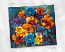 Load image into Gallery viewer, Watercolor Floral Teal Orange and Blue Design