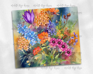 Bright Watercolor Wildflowers Design