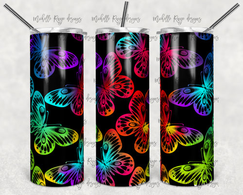 Black and Bright Rainbow Butterflies