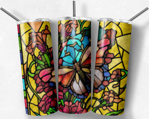 Floral Butterfly Stained Glass