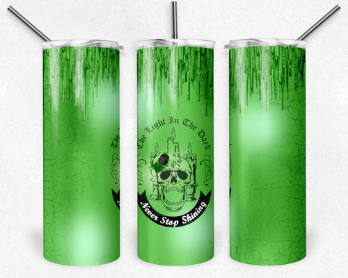 Never Stop Shining Green Candle
