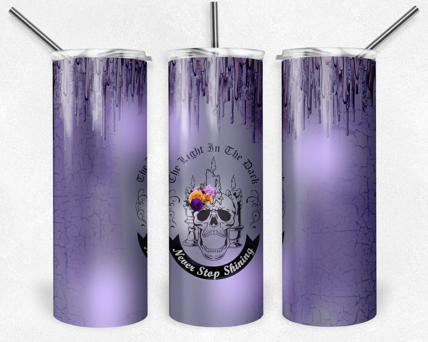 Never Stop Shining Purple Candle Halloween