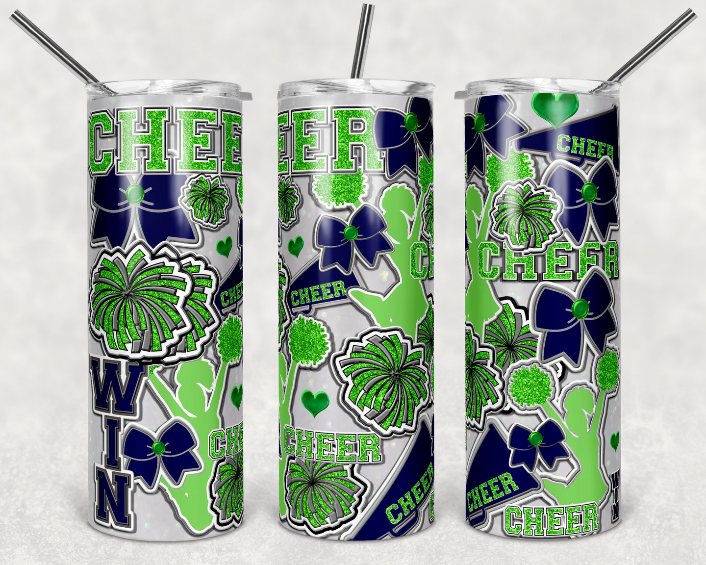 Navy and Lime Green Burst Cheerleader