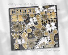 Load image into Gallery viewer, White Gray and Gold Cheer Burst