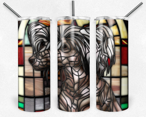 Chinese Crested Hairless Dog Stained Glass