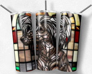 Chinese Crested Hairless Dog Stained Glass