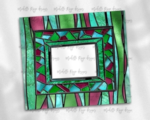 Horizontal Christmas Picture Frame Stained Glass