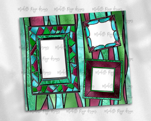 Three Christmas Picture Frames Stained Glass