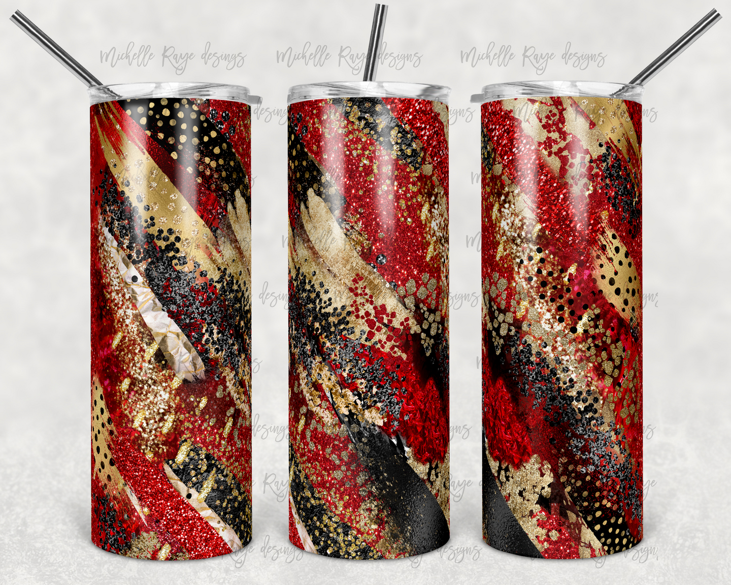 Christmas Red Black and Gold Glitter Milky Way