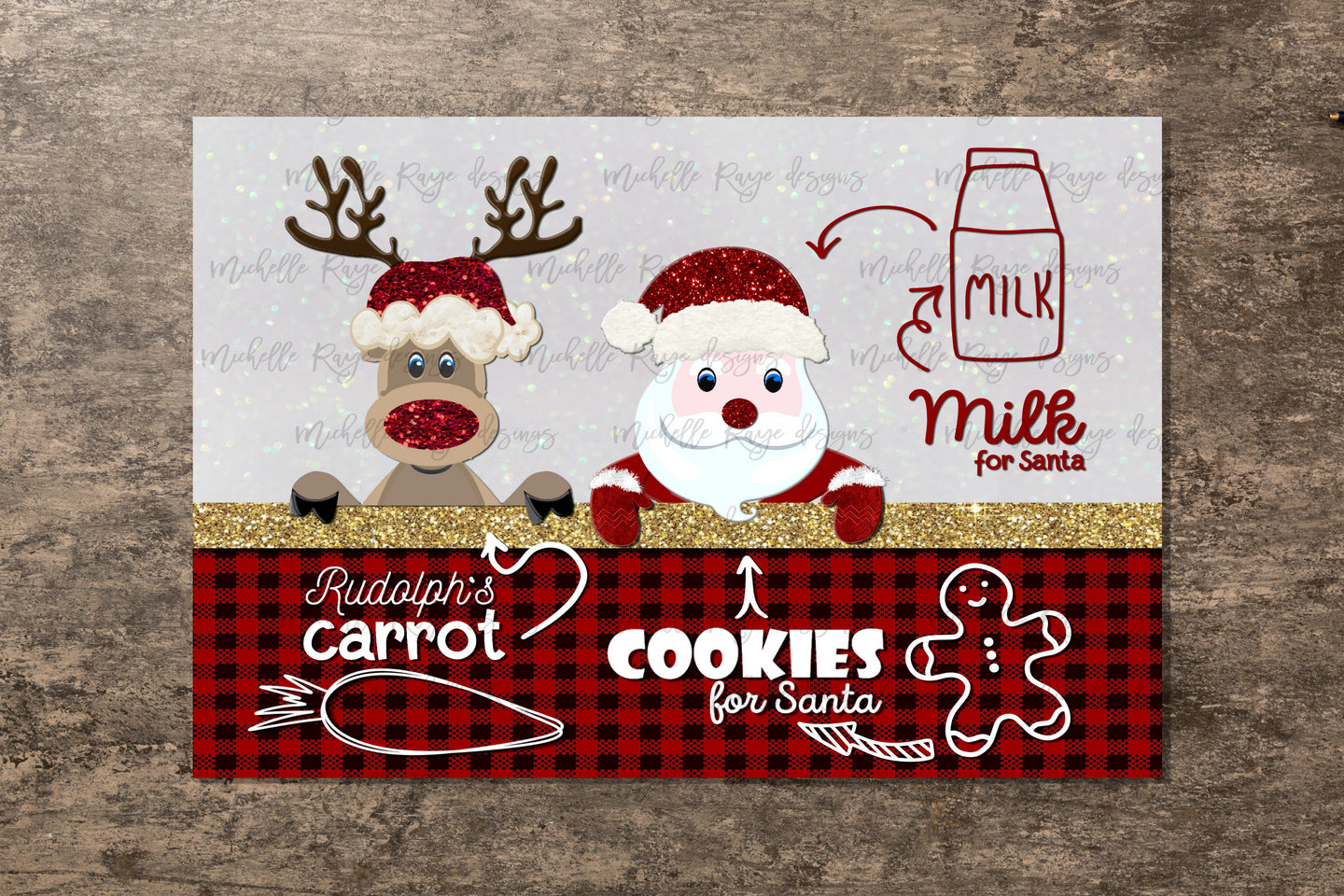Cookies and Milk for Santa Claus Placemat