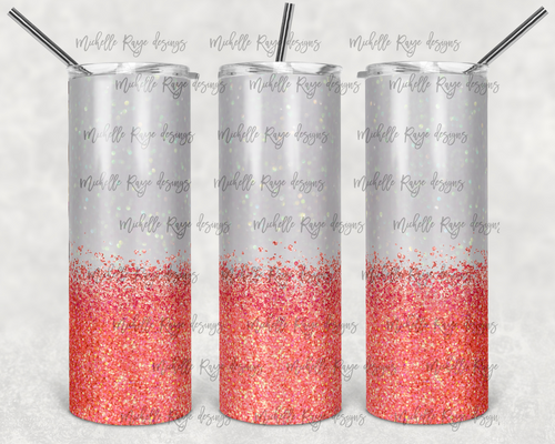 Coral Glitter Ombre