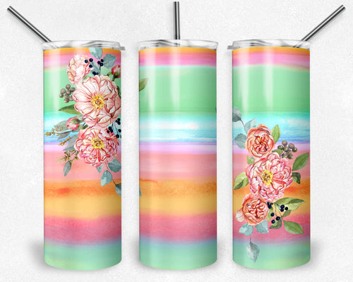 Coral Watercolor Flowers