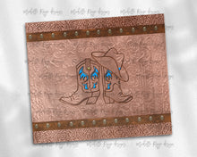 Load image into Gallery viewer, Cowboy Hat and Boots Rust Brown and Royal Blue