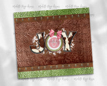 Load image into Gallery viewer, Cowboy Christmas Joy, Rust Green and Pink Reindeer
