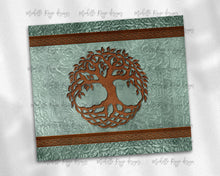 Load image into Gallery viewer, Tooled Leather Tree of Life Sage and Brown