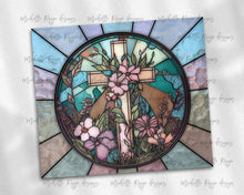 Load image into Gallery viewer, Pastel Floral Cross Stained Glass