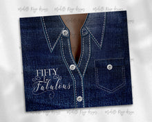 Load image into Gallery viewer, Denim Jacket Diamonds Fifty and Fabulous