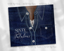 Load image into Gallery viewer, Denim Jacket Diamonds and Lace Sixty and Fabulous