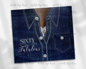 Denim Jacket Diamonds and Lace Sixty and Fabulous