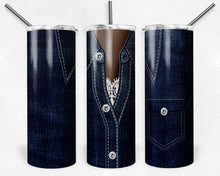 Load image into Gallery viewer, Denim Jacket Diamonds and Lace