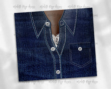 Load image into Gallery viewer, Denim Jacket Diamonds and Lace