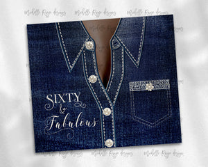 Denim Jacket Diamonds and Pearls Sixty and Fabulous