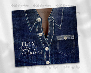 Denim Jacket Diamonds and Pearls Fifty and Fabulous