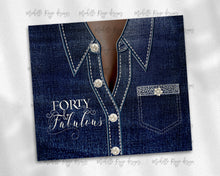 Load image into Gallery viewer, Denim Jacket Diamonds and Pearls Forty and Fabulous